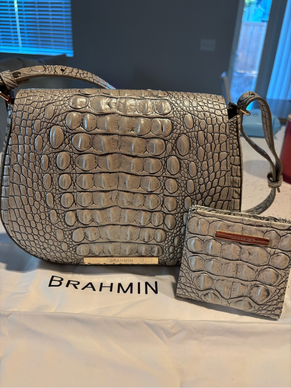 Brahmin Briar Ivory Dream Melbourne Crossbody + Jane Wallet Set NWOT HTF